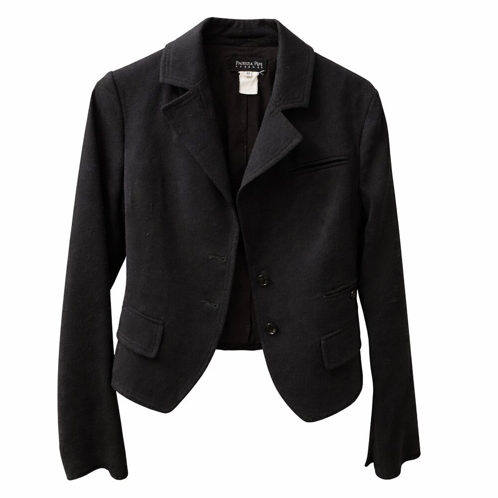Patrizia Pepe Firenze Tailored Cropped Blazer | Wool-Feel | No Fabric Tag